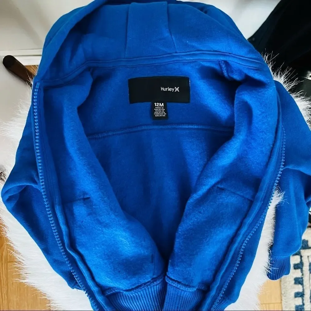 HURLEY‎ NIKE ICONIC FLEECE ZIP HOODIE JACKET, FULL ZIP, Blue, 12 Months, NWT